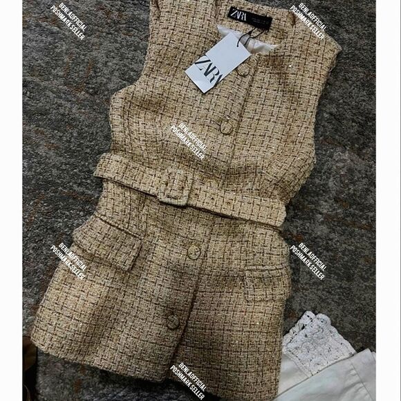 NWT ZARA Structured vest Bust 13 Inch Laying Flat Waist 12 Incn Flat - Picture 5 of 16